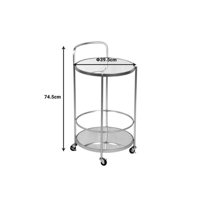 Sieni Inart trolley bar gold metal-mirror glass D39.5x74.5cm