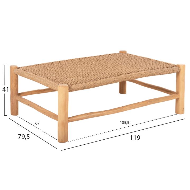 OUTDOOR 4PCS LOUNGE SET LONDER HM11957 SOLID TEAK WOOD-SYNTH.RATTAN-NATURAL COLOR