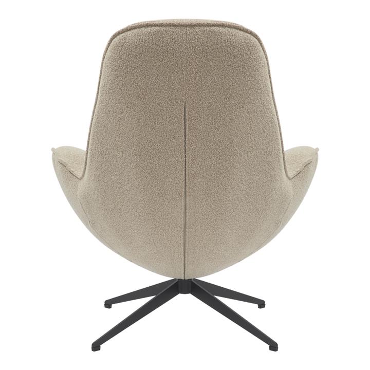 Armchair rotaitng Flago pakoworld boucle fabric in beige shade 85x88x103.5cm
