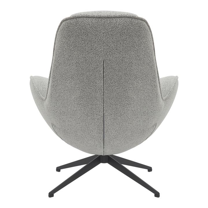 Armchair rotating Flago pakoworld boucle fabric in light gray shade 85x88x103.5cm