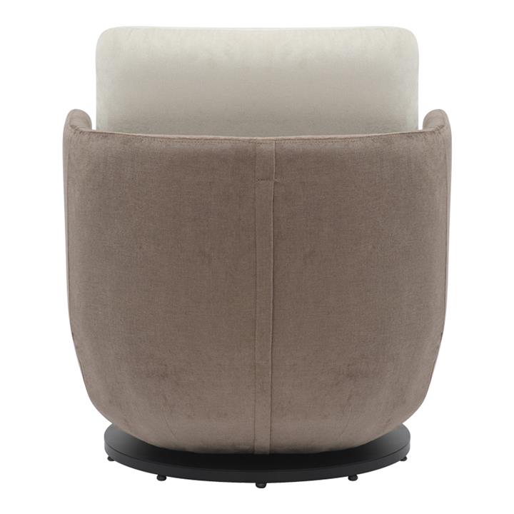 Armchair rotating Coupa pakoworld fabric in beige shade 75x77x79cm