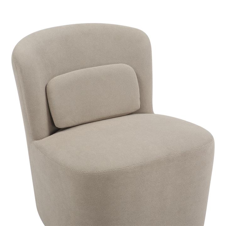 Swish rotating armchair pakoworld boucle fabric in beige shade 63x76x76.5cm