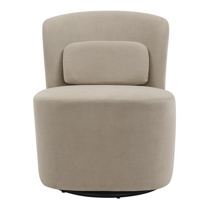 Swish rotating armchair pakoworld boucle fabric in beige shade 63x76x76.5cm