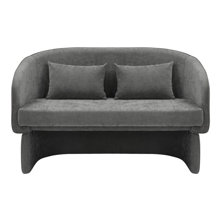 Two-seater sofa Playmob pakoworld gray fabric 65x128x79cm