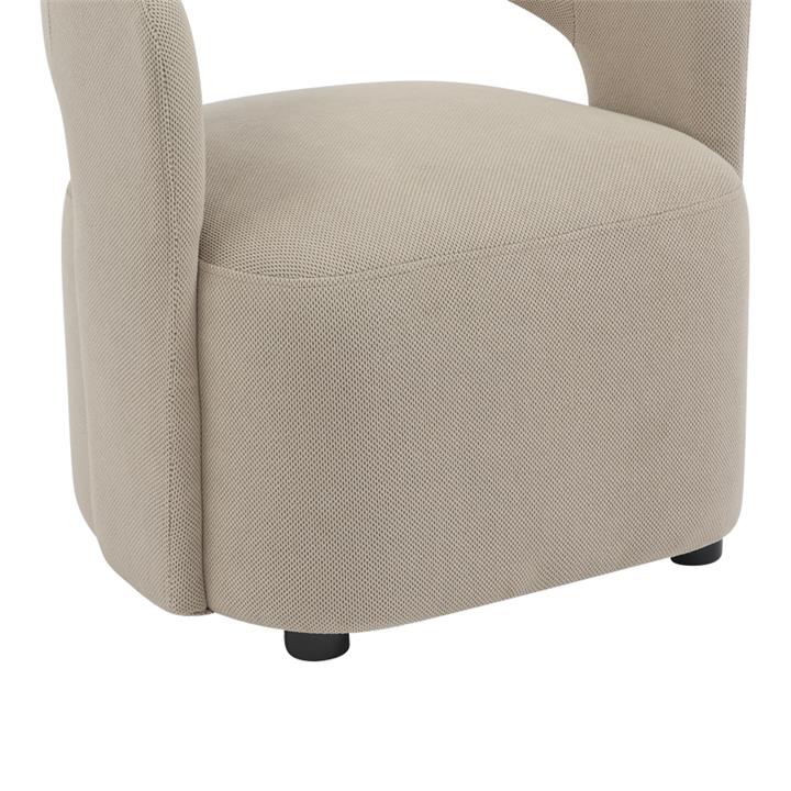Armchair Lemouton pakoworld fabric in beige shade 69.5x66x80cm