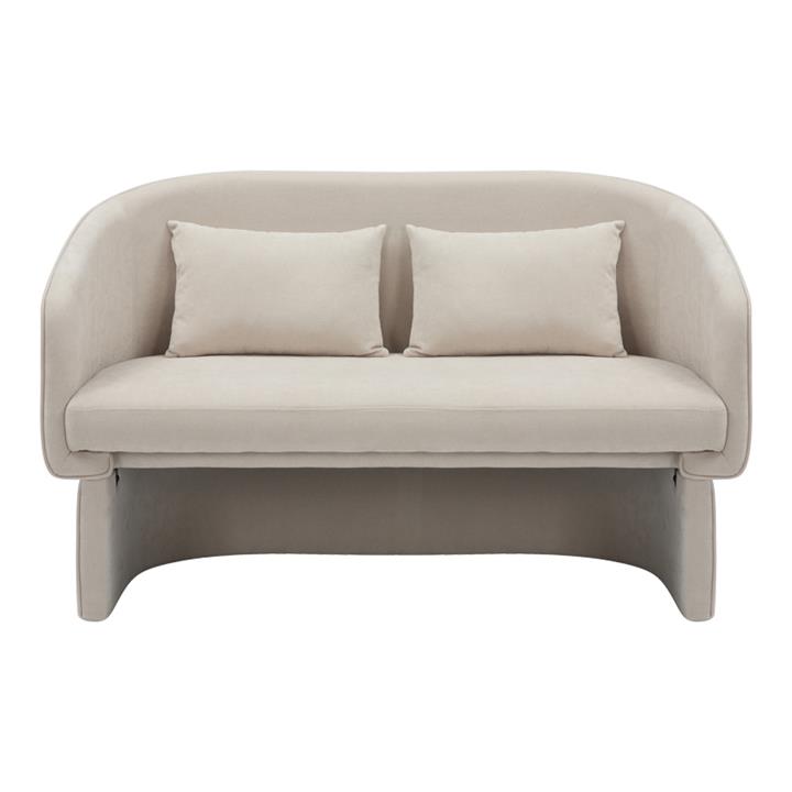 Two-seater sofa Playmob pakoworld beige fabric 65x128x79cm