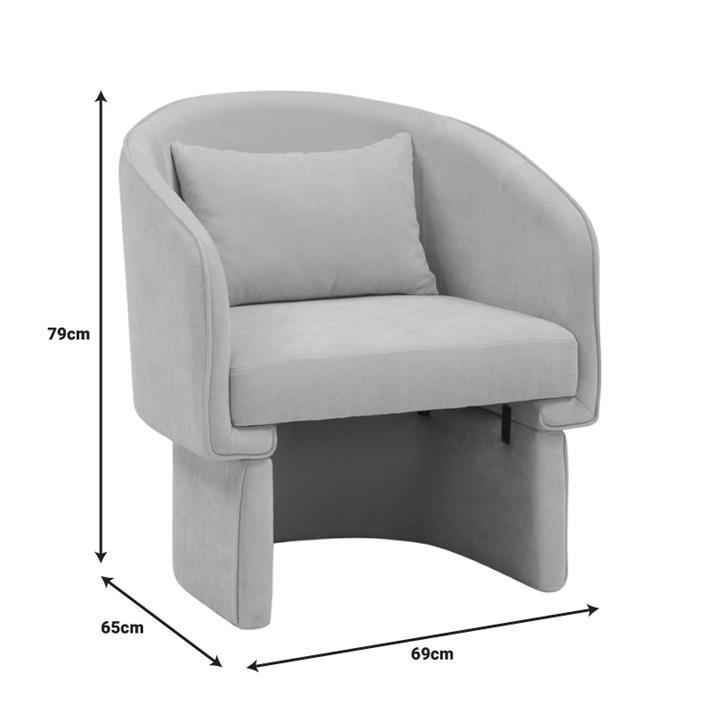 Armchair Playmob pakoworld fabric in gray shade 69x65x79cm