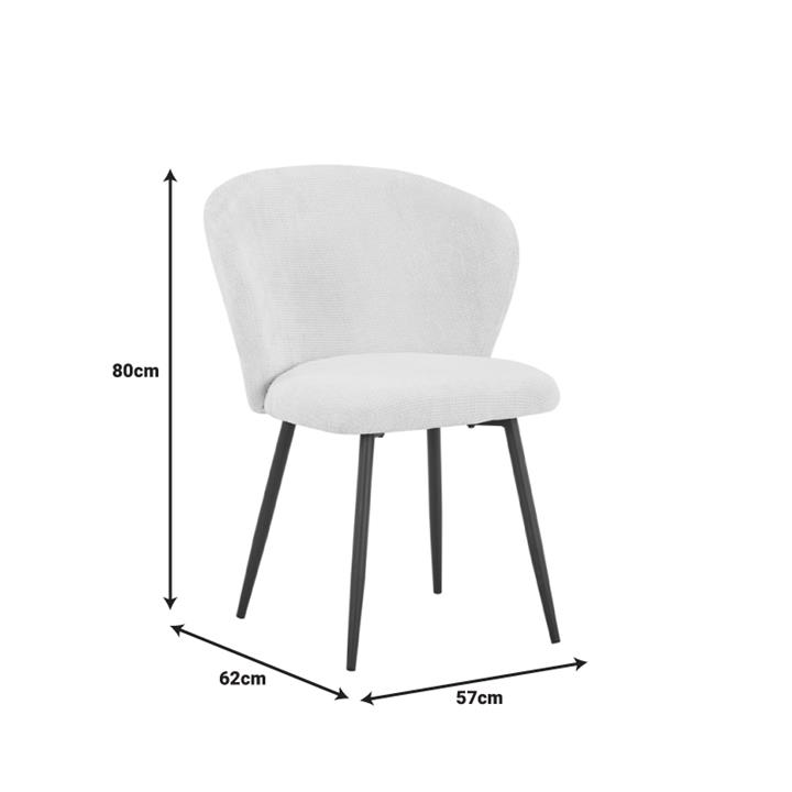 Dining table Karg-Stoyen pakoworld 5 pcs white fabric - white-beige marble Φ120x75cm