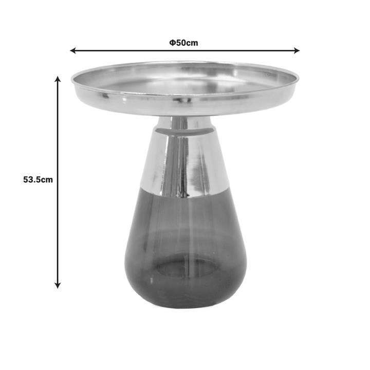 Coffee table Kunlo Inart 2 pieces set gold chrome-black glass