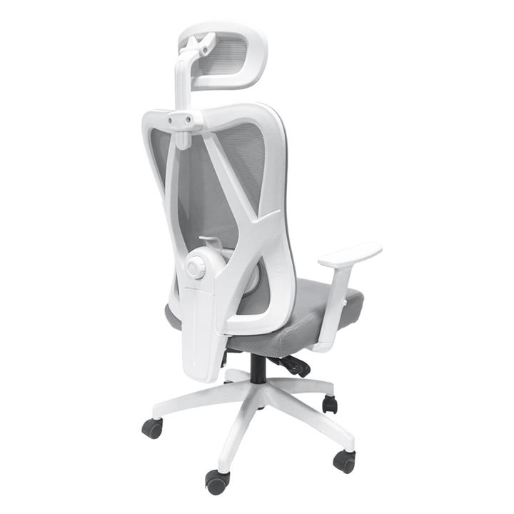OFFICE CHAIR MEXER HM1195.02 GREY MESH-WHITE METAL BASE & NYLON FRAME 60x49x130Hcm.