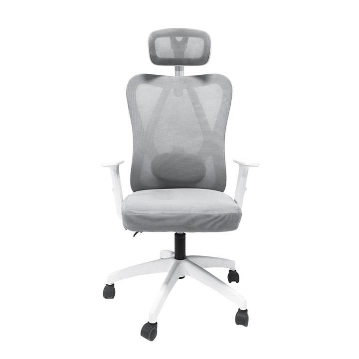 OFFICE CHAIR MEXER HM1195.02 GREY MESH-WHITE METAL BASE & NYLON FRAME 60x49x130Hcm.