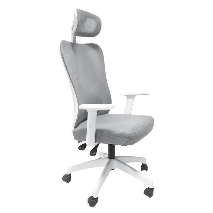 OFFICE CHAIR MEXER HM1195.02 GREY MESH-WHITE METAL BASE & NYLON FRAME 60x49x130Hcm.
