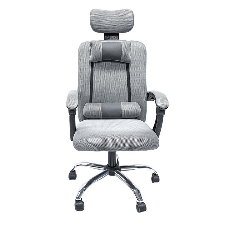 OFFICE CHAIR CRONER HM1196.02 GREY MESH-CHROME METAL BASE-BLACK NYLON FRAME 58x54x120Hcm.