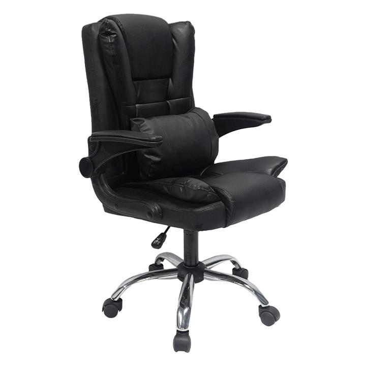 OFFICE CHAIR CANAN HM1201 BLACK PVC-BLACK NYLON-CHROME BASE 69x48x98Hcm.