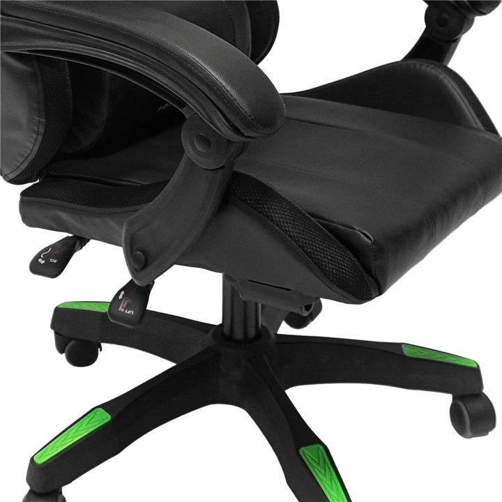 GAMING ARMCHAIR DARREN HM1203.03 BLACK-GREEN PVC & NYLON 51x49x125Hcm.