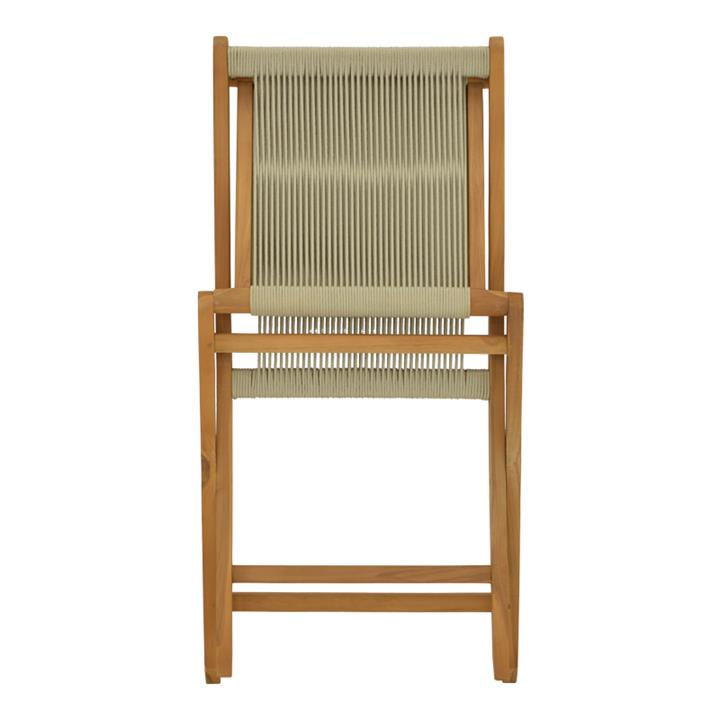 Banou chair pakoworld teak wood and rope in black shade 51.5x58x88cm