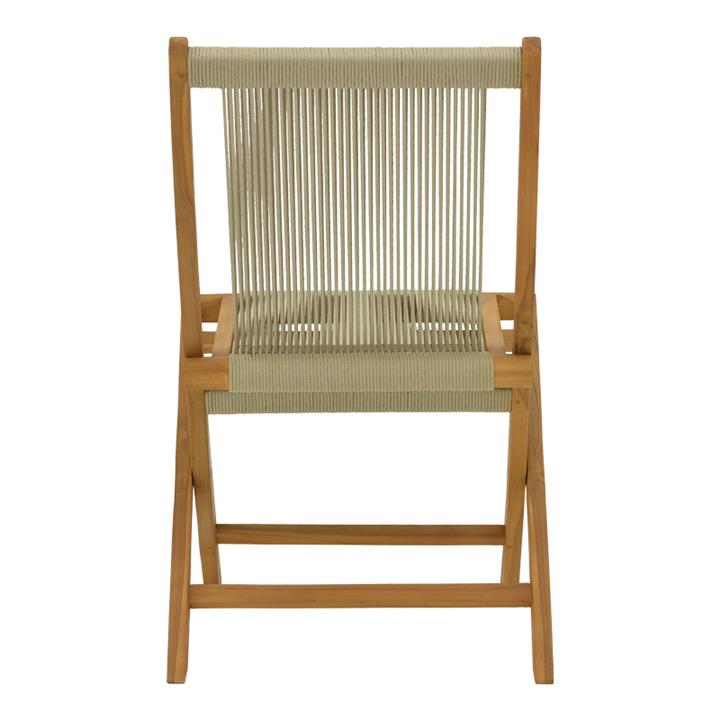 Banou chair pakoworld teak wood and rope in black shade 51.5x58x88cm