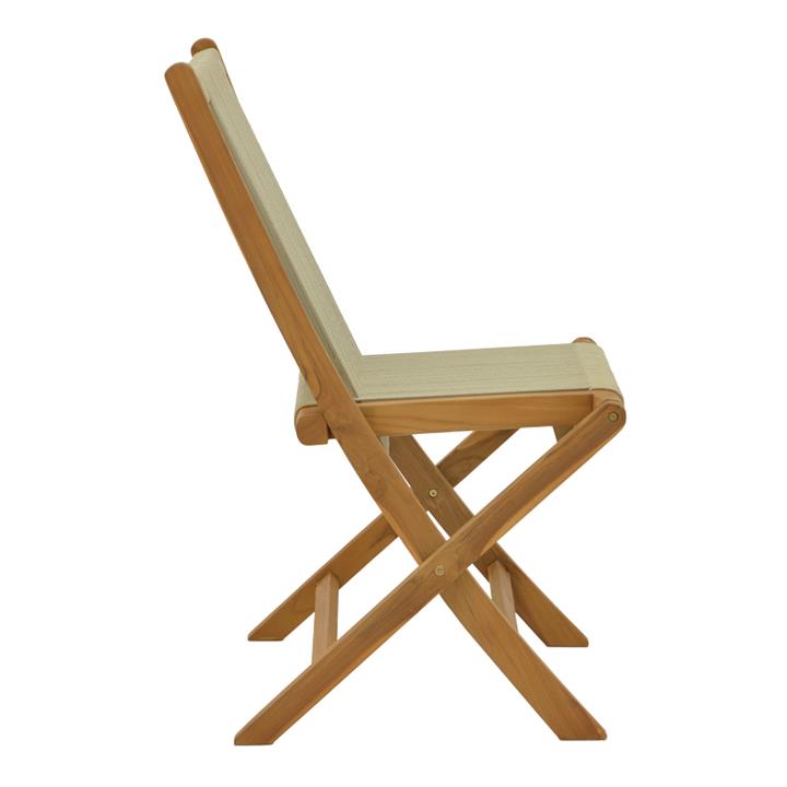 Banou chair pakoworld teak wood and rope in black shade 51.5x58x88cm