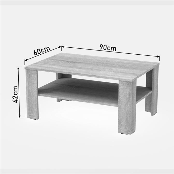 Coffee table Khofi pakoworld melamine in white color 90x60x42.3cm