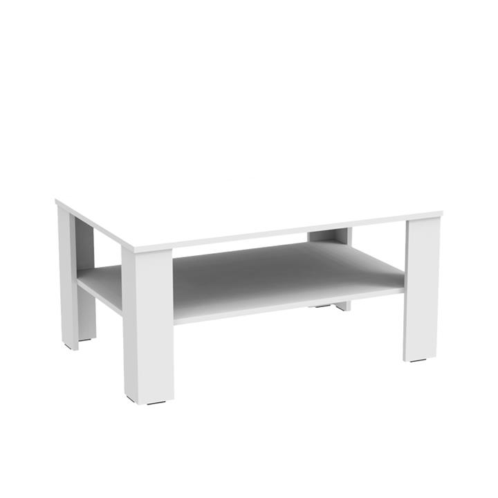 Coffee table Khofi pakoworld melamine in white color 90x60x42.3cm