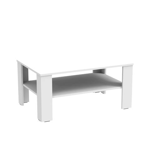 Coffee table Khofi pakoworld melamine in white color 90x60x42.3cm