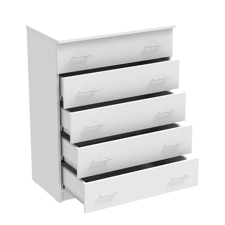 Chest of drawers Kofre pakoworld melamine in white color 80x45x104cm