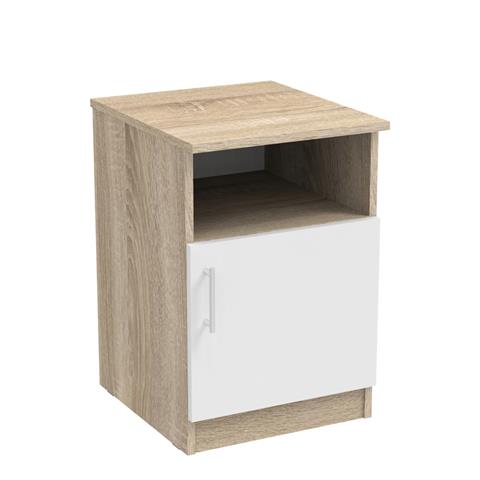 Galdi pakoworld melamine bedside table in sonoma-white color 40x45x60cm