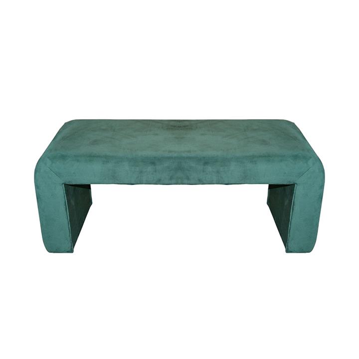Gagga Inart stool velvet fabric in green shade 110x40x45cm