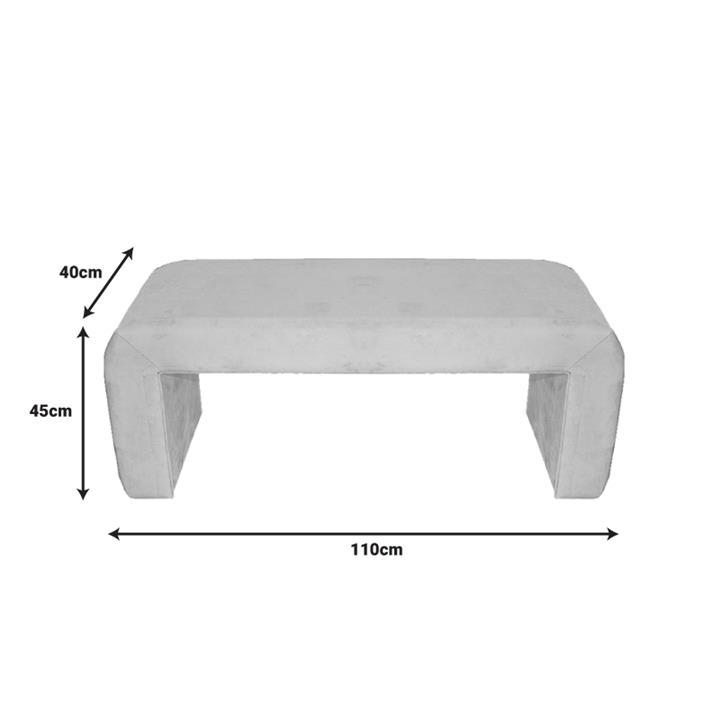 Stool Gagga Inart velvet fabric in beige shade 110x40x45cm