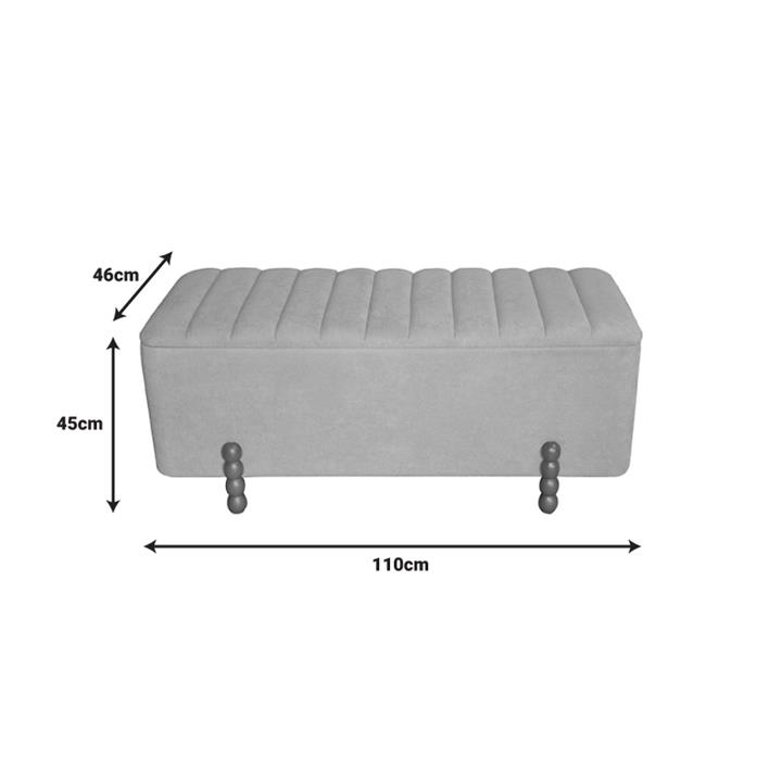 Daph Inart trunk stool set of 2 velvet fabric in beige and white shade