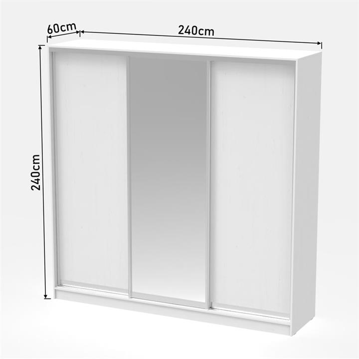 Aparador I pakoworld two-leaf sliding wardrobe with mirror melamine in sonoma color 240x60x240cm