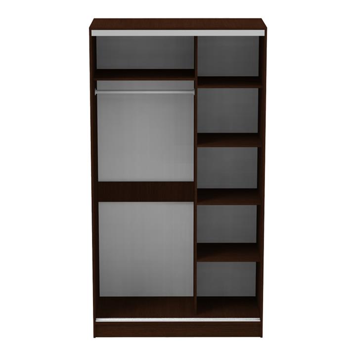 Korredor pakoworld two-leaf sliding wardrobe with mirror melamine in wenge color 120x60x220cm
