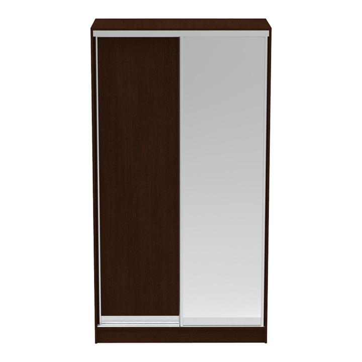 Korredor pakoworld two-leaf sliding wardrobe with mirror melamine in wenge color 120x60x220cm