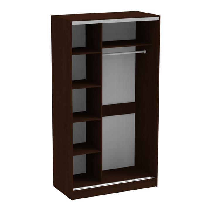 Korredor pakoworld two-leaf sliding wardrobe with mirror melamine in wenge color 120x60x220cm