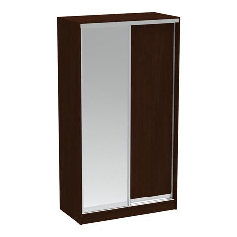 Korredor pakoworld two-leaf sliding wardrobe with mirror melamine in wenge color 120x60x220cm