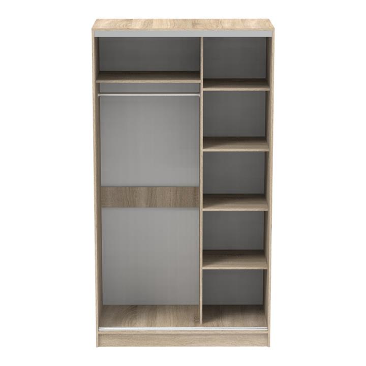 Korredor pakoworld two-leaf sliding wardrobe with mirror melamine in sonoma color 120x60x220cm