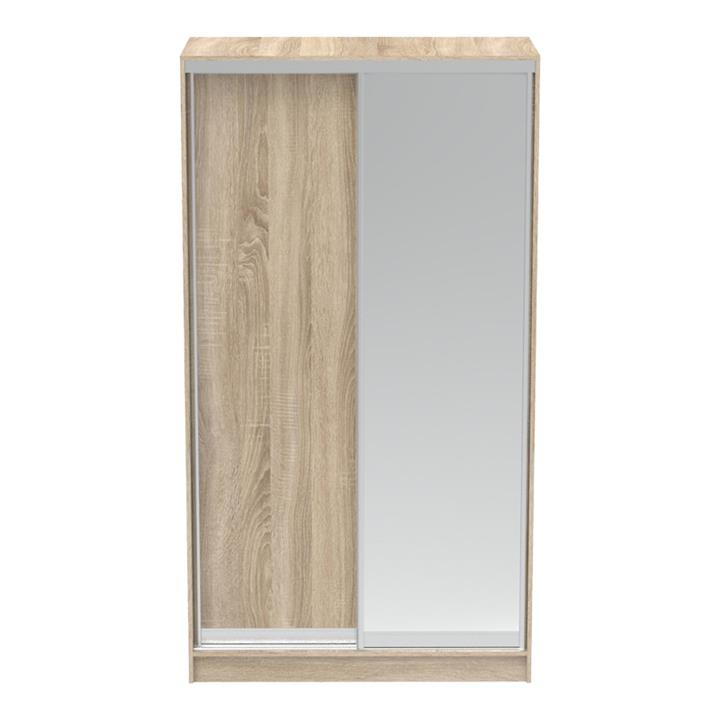 Korredor pakoworld two-leaf sliding wardrobe with mirror melamine in sonoma color 120x60x220cm