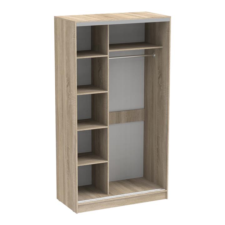 Korredor pakoworld two-leaf sliding wardrobe with mirror melamine in sonoma color 120x60x220cm