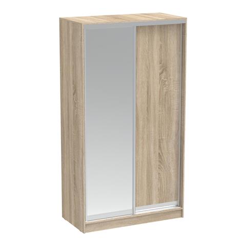Korredor pakoworld two-leaf sliding wardrobe with mirror melamine in sonoma color 120x60x220cm