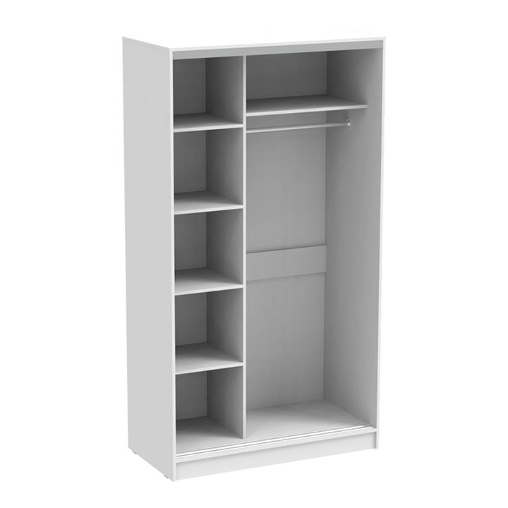 Korredor pakoworld two-leaf sliding wardrobe with mirror melamine in white color 120x60x220cm