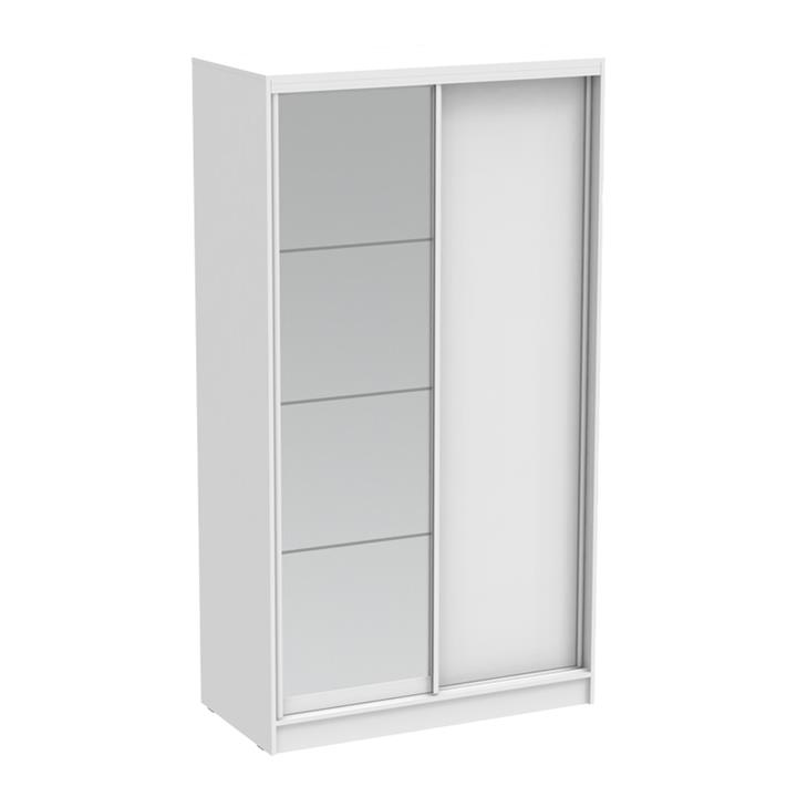Korredor pakoworld two-leaf sliding wardrobe with mirror melamine in white color 120x60x220cm