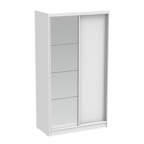 Korredor pakoworld two-leaf sliding wardrobe with mirror melamine in white color 120x60x220cm