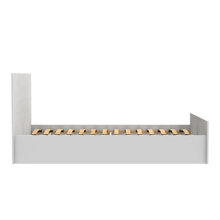Double bed Toscana pakoworld melamine in white color 160x200cm
