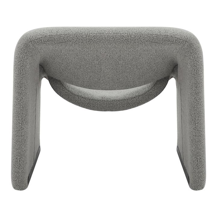 Armchair Clous pakoworld bouclé fabric in light gray shade 86x77x73.5cm