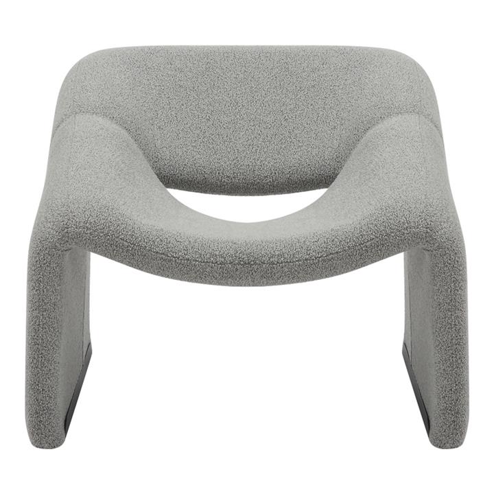 Armchair Clous pakoworld bouclé fabric in light gray shade 86x77x73.5cm
