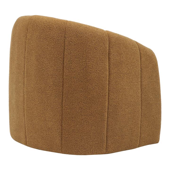 Fassy armchair pakoworld boucle fabric in mustard shade 80x66x80cm