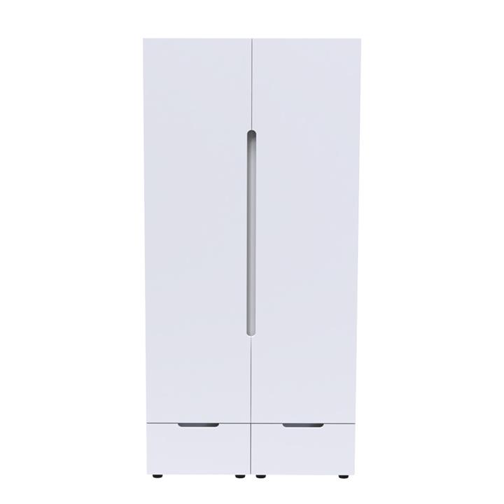 Double Wardrobe Afina pakoworld mdf in white glossy color 100x57x213cm