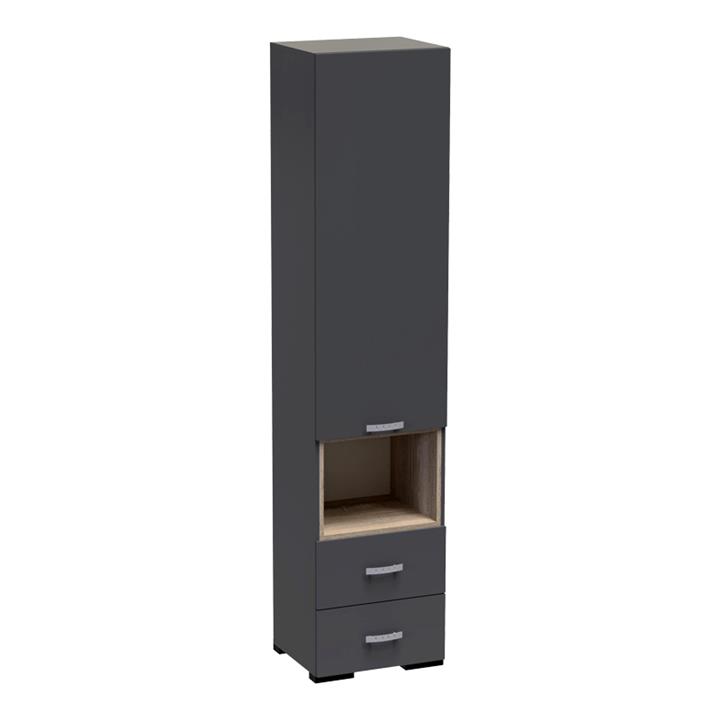 Ντουλάπα Toscana pakoworld σε ανθρακί απόχρωση 50x42x222.5εκ