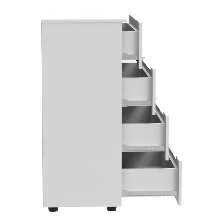 Chest of drawers Afina pakoworld mdf in white glossy color 90x44x101cm