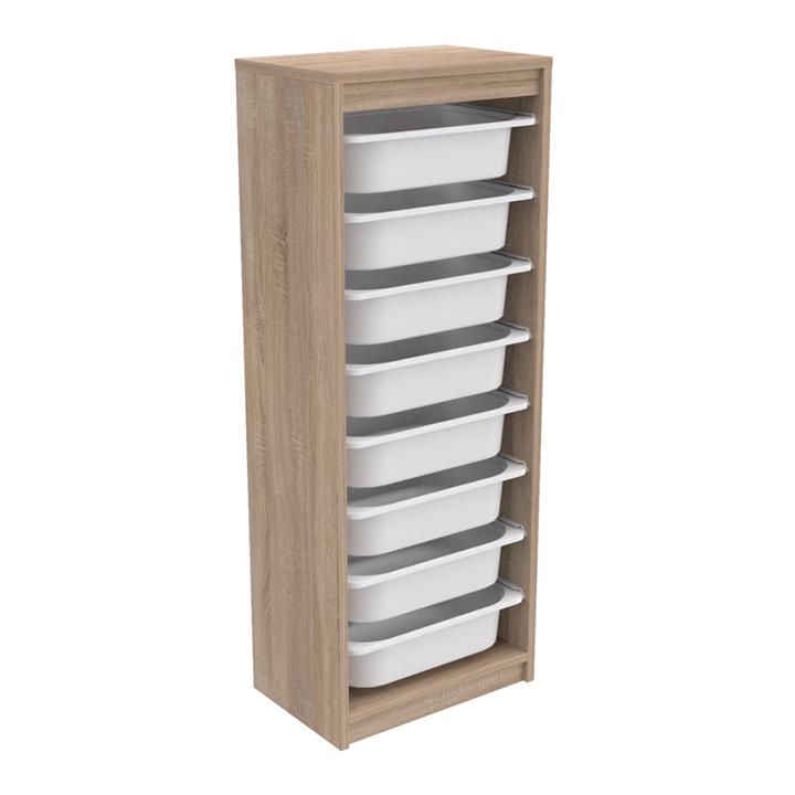 CHEST OF DRAWERS SANI HM18201.03 MELAMINE IN SONAMA-WHITE P.E. DRAWERS 45,5x29,6x118.5Hcm.